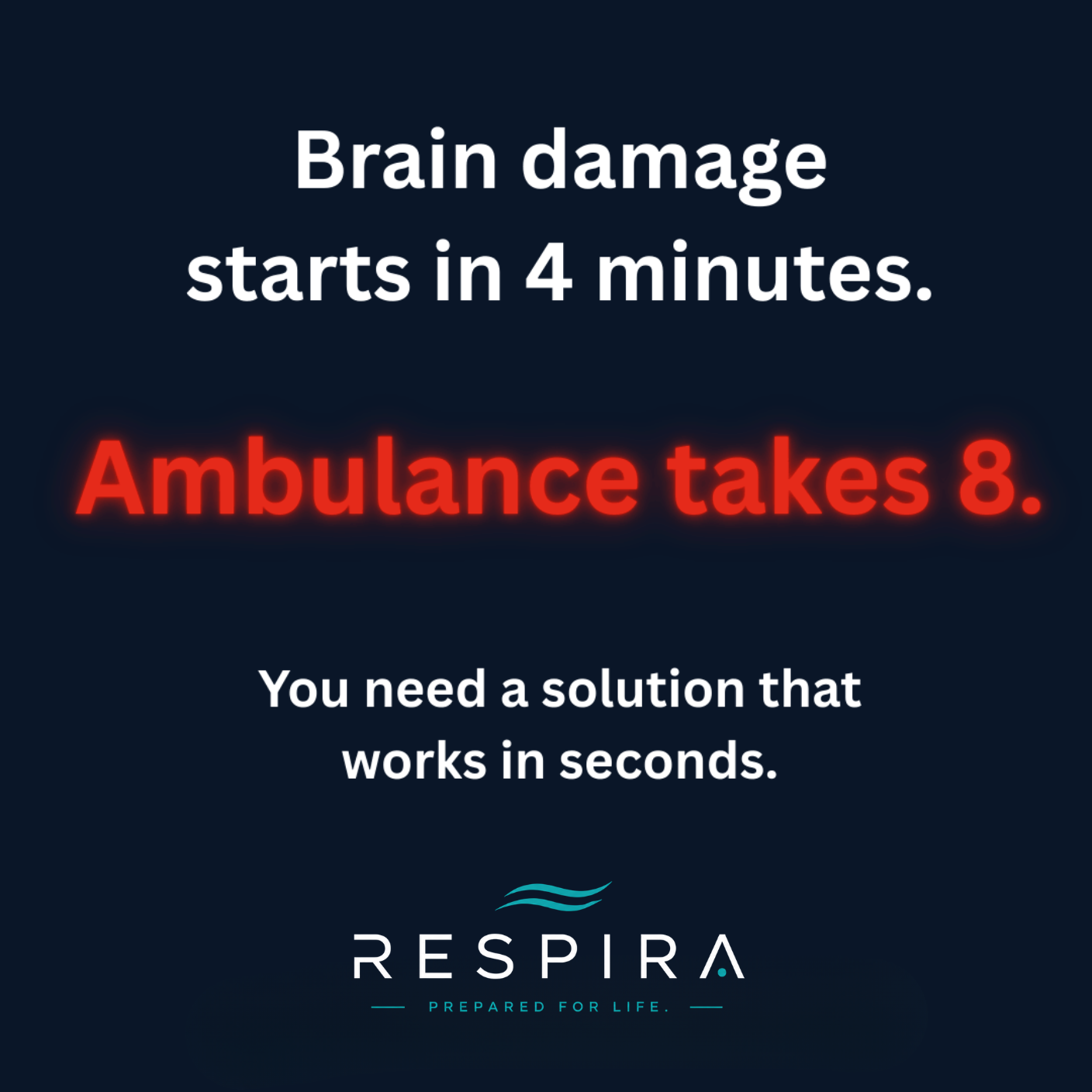 Brain damage starts in 4 minutes, an ambulance takes 8